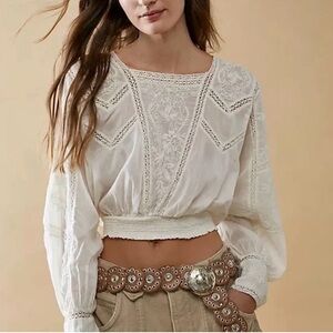 Free People Lucky Me Lace Top Women's Size M 💕NEW